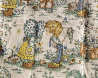 Holly Hobbie Sarah Kay rare Print Pillowcase gift vintage fabric