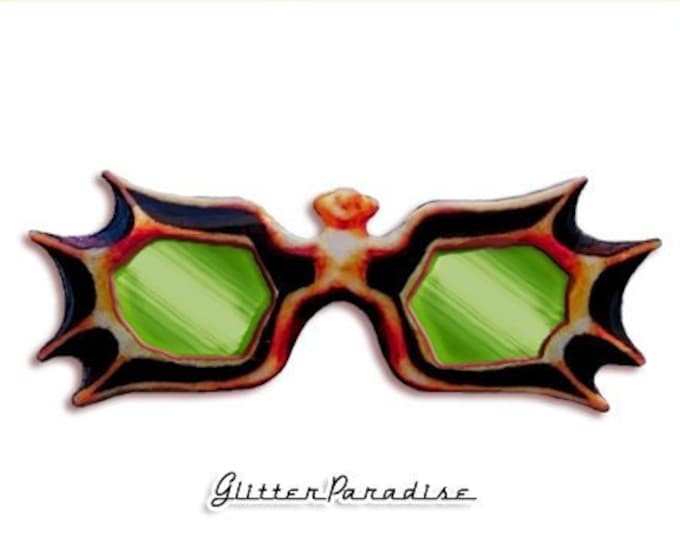 Vampira's Shades - Pin - Maila Nurmi Sunglasses - Vampira - Vampire - Gothic - Glamour Ghoul - Retro - Vampira Glasses - Glitter Paradise®