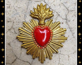Divine Sacred Heart - Brooch - Sacred Heart Brooch - Holy Heart Brooch - Milagro Brooch - Milagro - Holy Sacred Heart - Glitter Paradise®