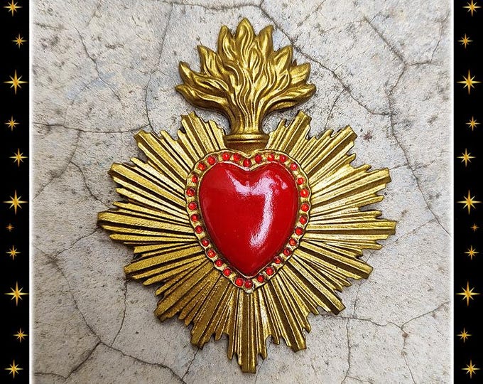Divine Sacred Heart - Brooch - Sacred Heart Brooch - Holy Heart Brooch - Milagro Brooch - Milagro - Holy Sacred Heart - Glitter Paradise®