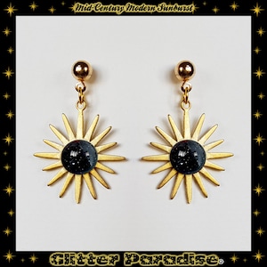 Mid-Century Modern Sunburst - Boucles d'Oreilles - Mid-Century Modern - Miroir de Sorcière - Soleil - San Franciscan - Glitter Paradise®