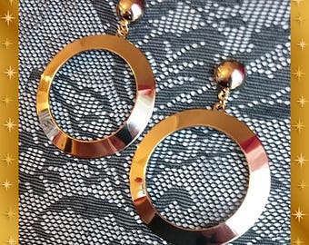 Giant Marilyn Flat Hoops - Earrings - Hoops & Dômes - Barbie Hoops - Marilyn Hoops - Retro Hoops -  50s - Bad Girl Hoops - Glitter Paradise®