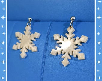 Ice Ice Baby - Earrings - Snowflakes - Snowflakes Earrings - Snowflakes Jewelry - Winter Earrings - Retro Winter Jewelry - Glitter Paradise®