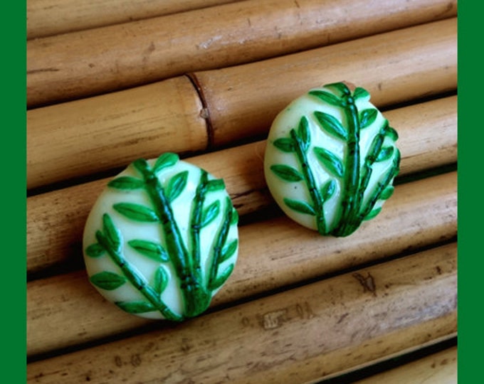 Bamboo Vintage Repro - Brooch - Bamboo Jewelry - Aloha - Chinese Brooch - Bamboo Brooch - Bamboo Root - Bamboo Leaves - Glitter Paradise®
