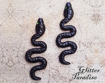 Salem's Snakes - Earrings - Snake Priestess -  Black Magic - Wicca - Witchcraft - Salem Witch - Neo-paganism - Witchery - Glitter Paradise®