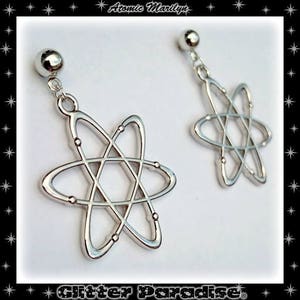 Atomic Marilyn Earrings Atoms Jewelry Mid-Century Modern Retro Science Big Bang Theory Biology Franciscan Glitter Paradise® image 9