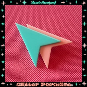 Double Atomic Boomerang - Brooch - Mid-Century Modern - 50&#39;s - 60s - Novelty Brooch - Retro Jewelry - Vintage Inspired - Glitter Paradise®