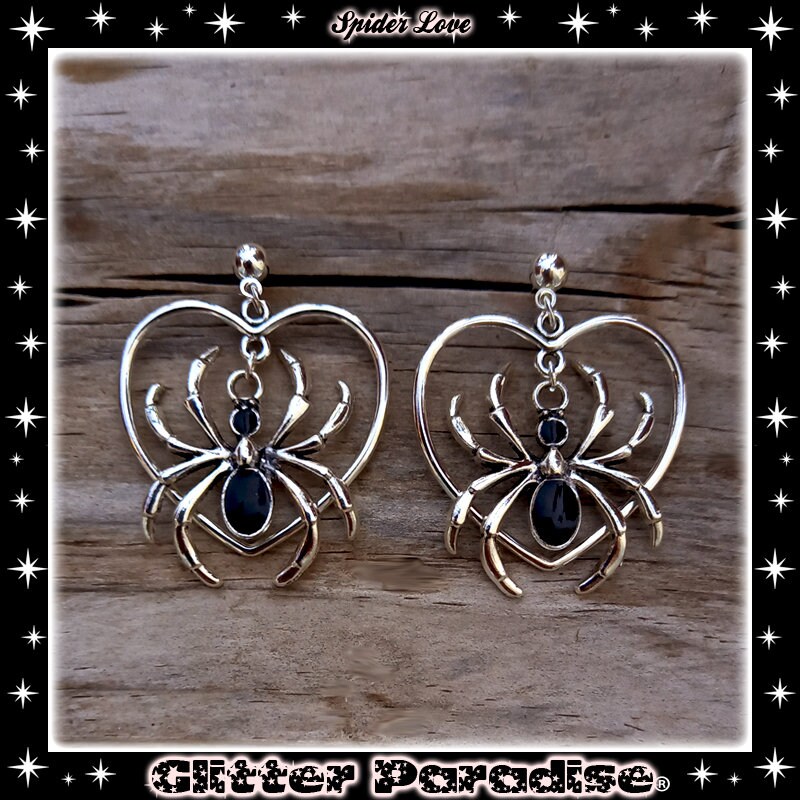 Femmes Belle Rétro Argent Araignée Boucles d'oreilles Handcrafted Femmes Belle Rétro Argent Araignée Boucles d'oreilles Handcrafted