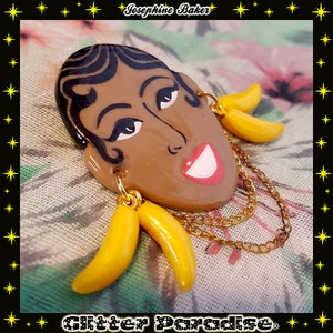 Josephine Vintage Replica Brooch Jo Baker Black Venus Charleston Burlesque Queen Banana Jewelry Glitter Paradise® image 6