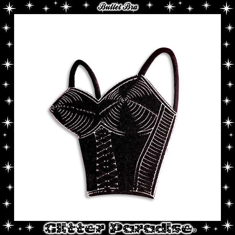 Madonna Bullet Black Retro Vintage Sexy Lingerie Sharp Cone Bra