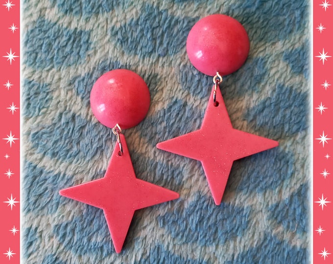 Spark & Dôme - Starlite Earrings - Retro Star Jewelry - Stars - 1950s Motel Style - Mid-Century Modern - Atomic Jewelry - Glitter Paradise®