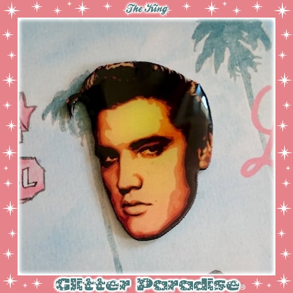 The King - Broche - Elvis - Broche Elvis - Bijoux Elvis - Broche The King -  Broche Retro Rockabilly - Bijoux Rockabilly - Glitter Paradise®