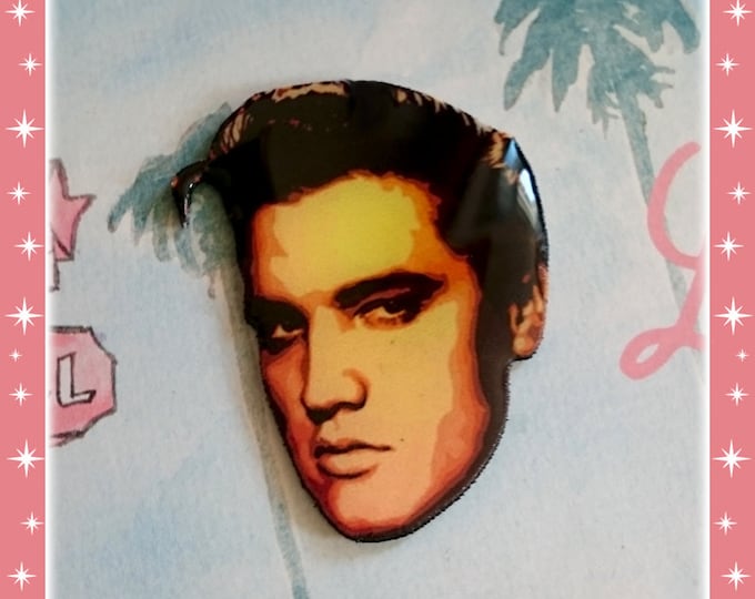 The King - Brooch - Elvis Brooch - The King Brooch - Rockabilly Brooch - 1950s Jewelry Novelty Brooch - Rock n Roll - Glitter Paradise®