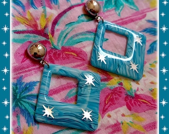 White Sand Beach Starlite - Boucles d'Oreilles - Bijoux Mid-Century Modern - Starlite Motel - Bijoux Rétro Années 1950 - Glitter Paradise®