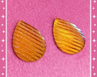 Elektric Drop - Earrings - 80's Earrings - 80's Earrings - Iridescent Earrings - Mettalic Sheen Earrings - 80's Fashion - Glitter Paradise®