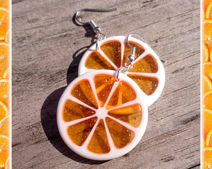 Citrus Slice - Earrings - Orange - Lemon - Citrus - Fruits - Lemon Earrings - Orange Earrings - Fruit Earrings - Pinup - Glitter Paradise®