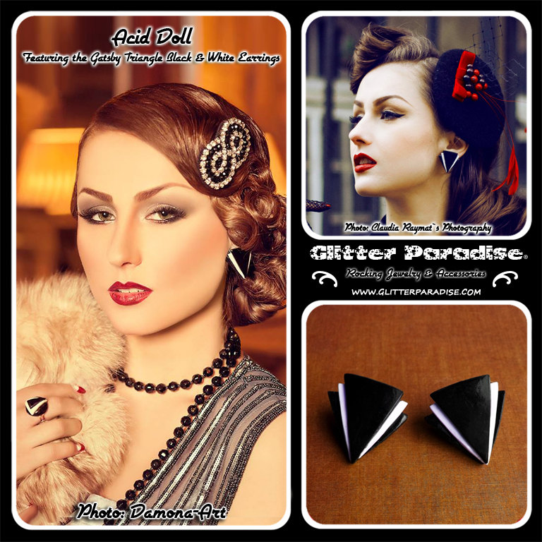 Gatsby Triangle - Earrings - Art-Deco Earrings - 20s - Roaring Twenties 