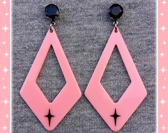 Atomic Kite Earrings: Mid-Century Modern Style, Handmade in France