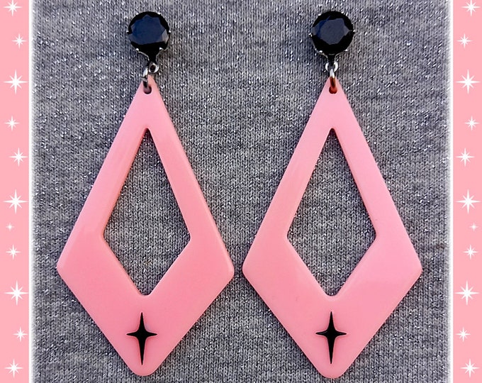 Atomic Kite Earrings: Mid-Century Modern Style, Handmade in France