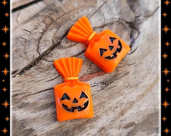 Halloween Candy Bag - Earrings - Pumpkin Jewelry - Halloween Earrings - Halloween Jewelry - Retro Halloween - Pumpkins - Glitter Paradise®