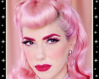 Marilyn Hoops Slim Silber – Ohrringe – Creolen & Kuppeln – Barbie-Creolen – Pinup-Creolen – 1950er-Jahre-Retro-Creolen – Glitter Paradise®