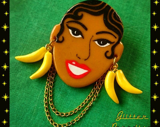 Josephine - Vintage Replica - Brooch - Jo Baker - Black Venus - Charleston - Burlesque Queen - Banana Jewelry - Glitter Paradise®