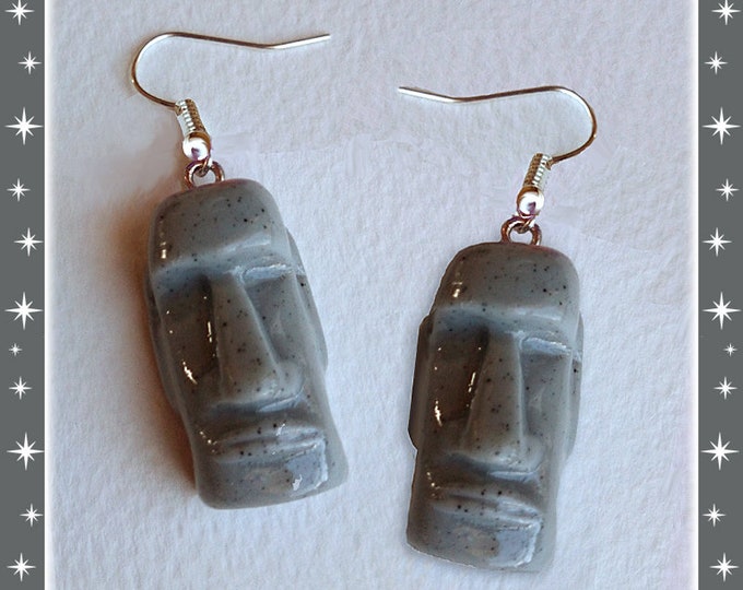 Moai - Earrings - Moai Jewelry - Easter Island Statue - Easter Island Totem - Tiki - Moai Earrings - Easter Island Ring - Glitter Paradise®