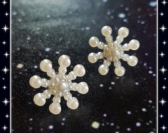 Baby Winter Sunburst - Earrings - Tiny Snowflakes Earrings - Retro Snow Jewelry - Snowflakes Earrings - Winter Jewelry - Glitter Paradise®