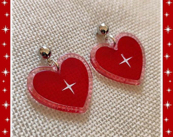 Atomic Candy Heart - Earrings - Heart Earrings - Love Earrings - Valentine's Earrings - Valentine's Gift Heart Jewelry - Glitter Paradise®