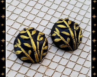 Bamboo Vintage Repro - Boucles d'Oreilles - Bambou - Bamboo Chinois - Bambou Rétro - Bijoux Bambou - Feuilles de Bambou - Glitter Paradise®