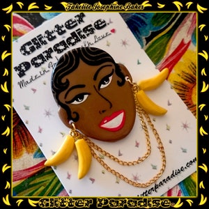 Josephine Vintage Replica Brooch Jo Baker Black Venus Charleston Burlesque Queen Banana Jewelry Glitter Paradise® Brooch