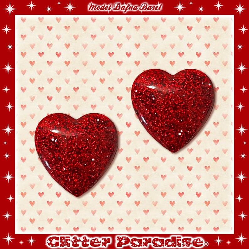 Confetti Lucite Heart - Earrings - Heart Earrings - Glitter Heart Earrings - Cute Heart Jewelry - Valentine's Earrings - Glitter Paradise® image 6