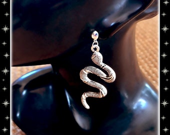 Snake Earrings: Wicca Witchcraft Serpent Posts (65mm)