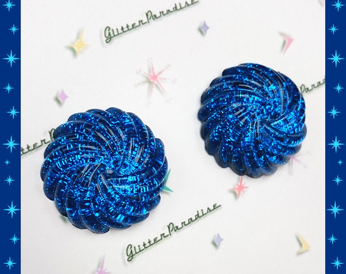 Lucite Twisted Dômes - Earrings - Confetti Lucite - Glitter Dômes - Retro Earrings - Vintage Inspired - Retro Fashion - Glitter Paradise®