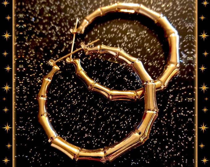 Bamboo Hoop Earrings: Latina Chingona Style, 55mm