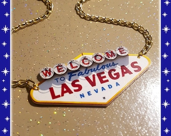 Vegas Billboard - Necklace - Viva Las Vegas - VLV - Fabulous Las Vegas - Nevada - Sin City - Rock'n'Roll - Pinup - Retro - Glitter Paradise®