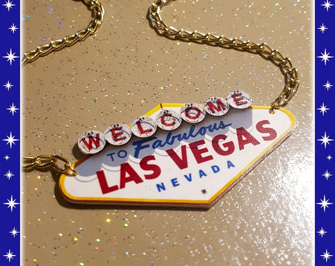 Vegas Billboard - Necklace - Viva Las Vegas - VLV - Fabulous Las Vegas - Nevada - Sin City - Rock'n'Roll - Pinup - Retro - Glitter Paradise®