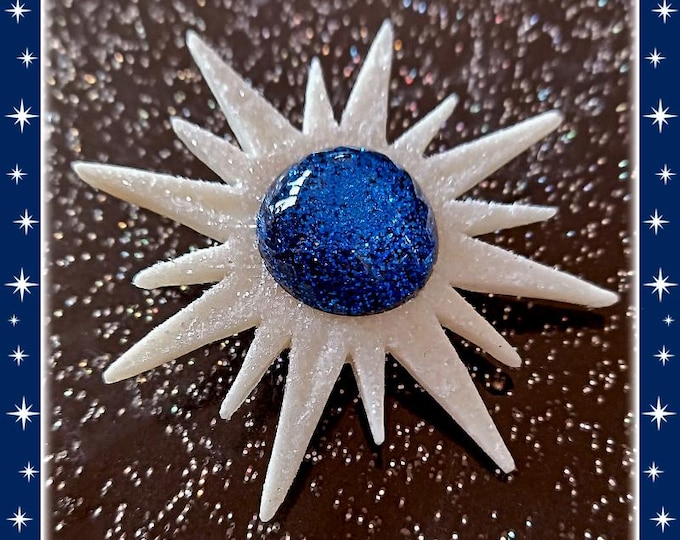 Mid-Century Modern Winter Sunburst - Brooch - Star Brooch - Winter Brooch - Icy Jewelry - Ice - Starburst Brooch - Snow - Glitter Paradise®