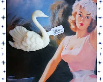 White Swan - Brooch - Swan Brooch - Black Swan Brooch - Swan Jewelry - Fakelite - Retro Brooch - Novelty Brooch - Glitter Paradise®