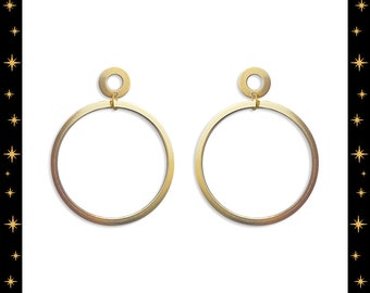 Double Trouble Hoops - Earrings - Hoops & Domes - Barbie Hoops - Pinup Hoops - Hoops Earrings - Gold Hoops - Retro Hoops - Glitter Paradise®