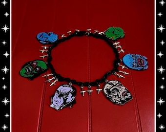 Monster Mash - Necklace - Classic Monsters - 50s Vintage Classic Monsters - Frankenstein - 1950 Retro Classic Monsters - Glitter Paradise®