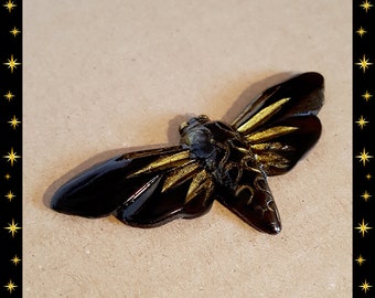 Fakelite Moth - Brooch - Death Skull Moth - Silence of the Labs - Spilosoma Lubricipeda - Butterfly Moth - Death Moth - Glitter Paradise®