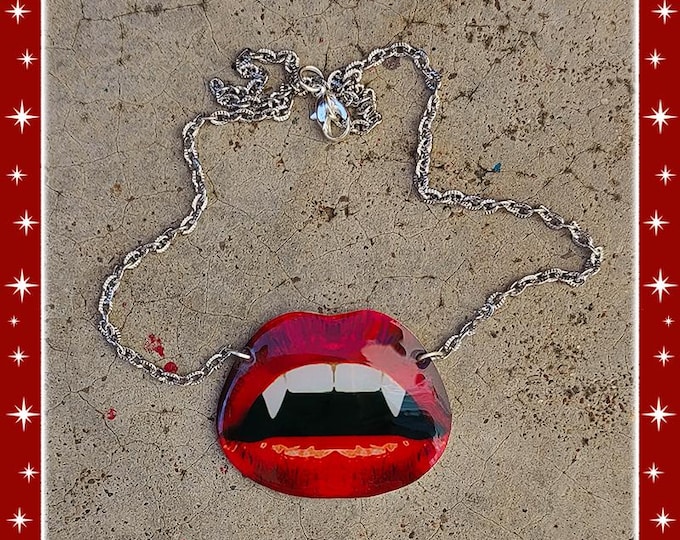 Vampire Kiss - Necklace - Vamp - Gothic Jewelry - Gothic Vampire - Vampire Jewelry - Retro Horror Jewelry Ghoul Jewelry - Glitter Paradise®