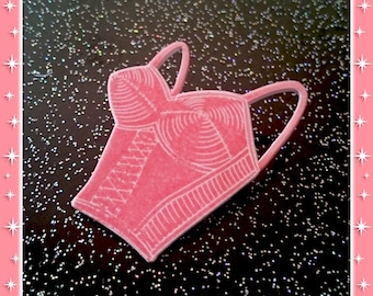 Bettie's Bullet Bra Pink - Brooch - Retro Lingerie - Vintage Lingerie - Vintage Sleaze - 1950's Lingerie - Bettie Page - Glitter Paradise®
