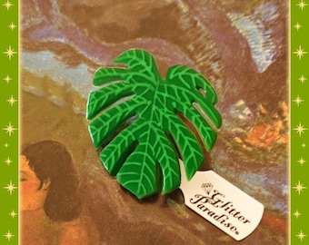 Monstera Leaf - Ring – Tropical Leaf Ring – Retro Tropical Jewelry – Monstera Leaf Ring – Botanical Jewelry – Leaf Ring - Glitter Paradise®