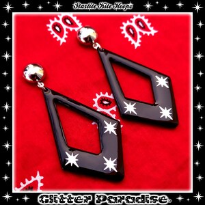 Starlite Kite Hoops Silver - Earrings - Mid-Century Modern Jewelry - Starlite Motel Earrings - 50 Retro Kite Earrings - Glitter Paradise®