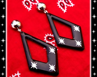 Starlite Kite Hoops Silver - Earrings - Mid-Century Modern Jewelry - Starlite Motel Earrings - 50 Retro Kite Earrings - Glitter Paradise®