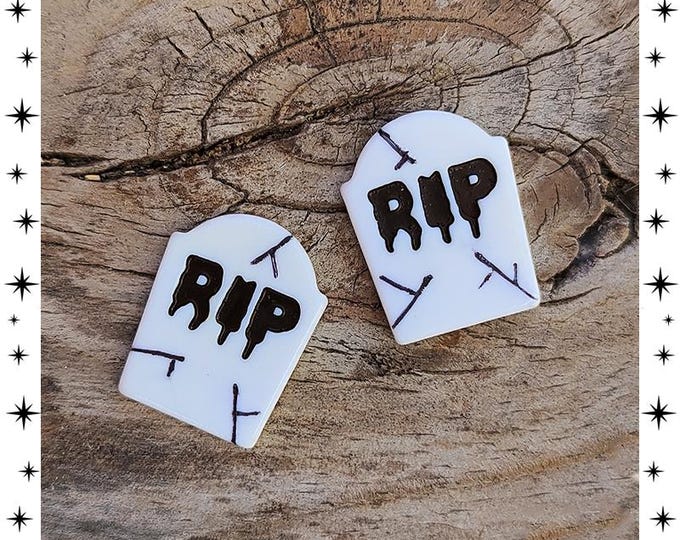 RIP - Earrings - Gothic Earrings - Gothic Jewelry - Tombstone Earrings - Grave Earrings - Scary Tomb - Morbid Earrings - Glitter Paradise®