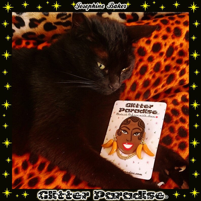 Josephine Vintage Replica Brooch Jo Baker Black Venus Charleston Burlesque Queen Banana Jewelry Glitter Paradise® image 8