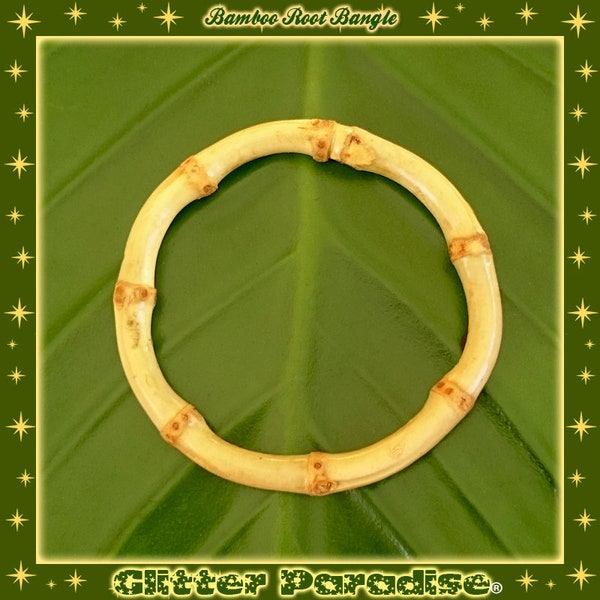 Real Bamboo Root Natural Bangle - Bracelet en Bambou - Anneaux en Bambou - Wahine - Bijoux en Bambou - Vintage Exotica - Glitter Paradise®